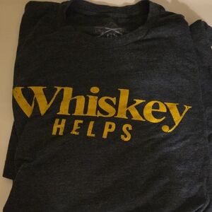 Grunt Style Whiskey Helps Tee - Dark Gray and Yellow
